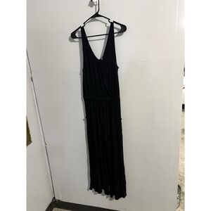 BP Black Crossover Ribbed Tie Front Romper Jumpsuit Women's Size M